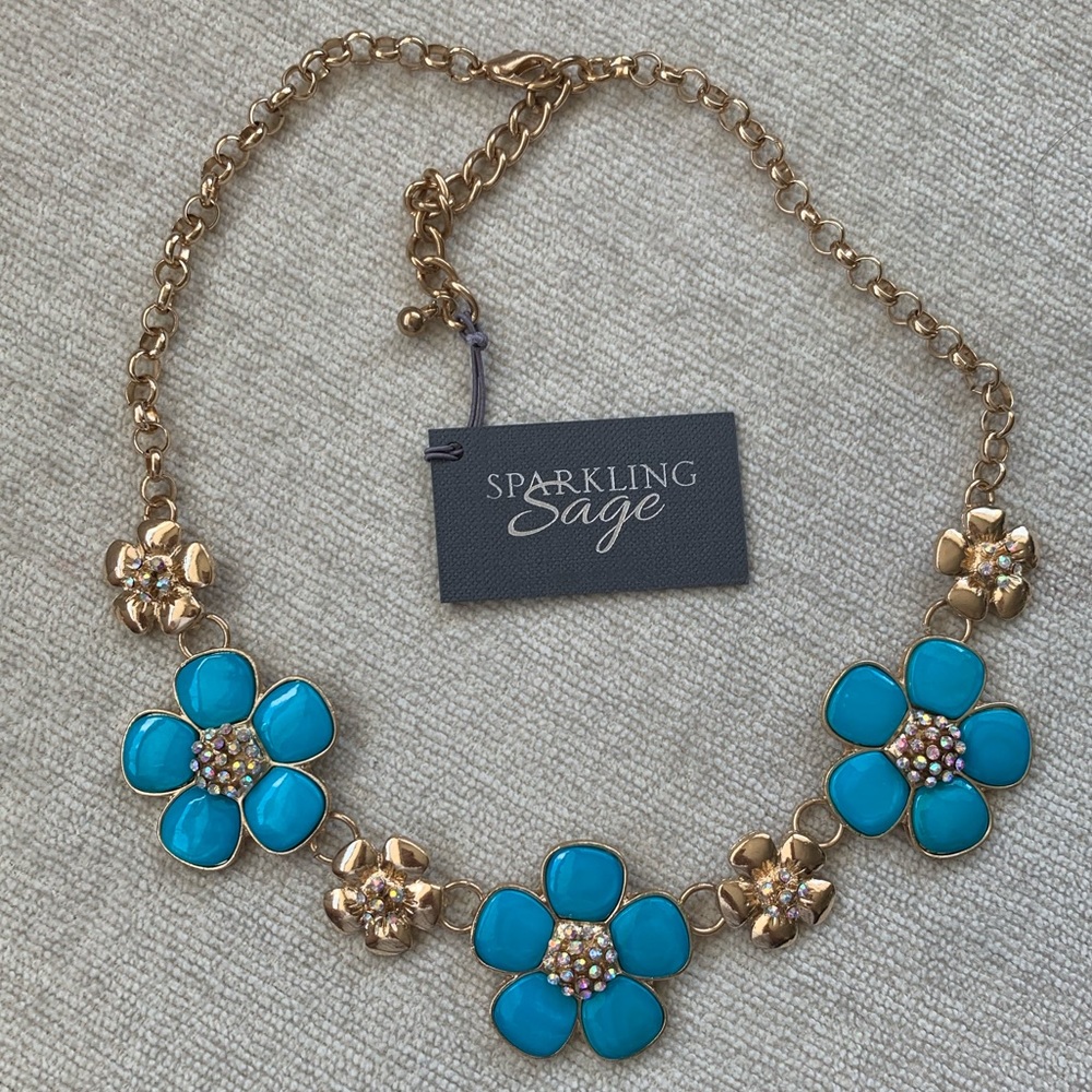 Sparkling Sage | Floral Statement Necklace